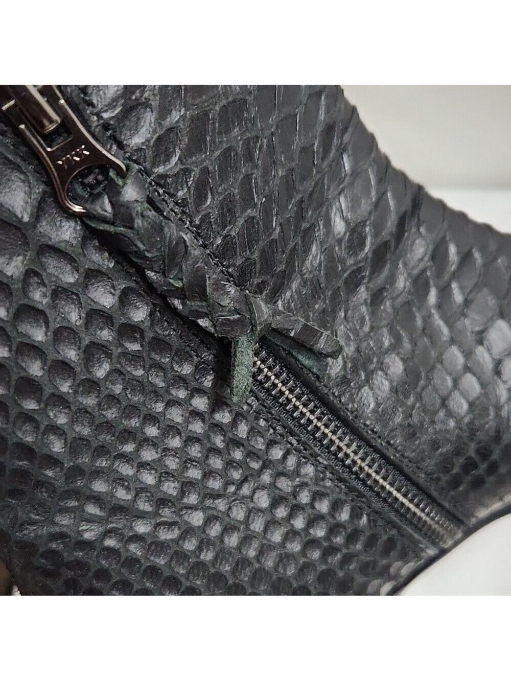 Penelope Chilvers Kalahari Snakeskin Heeled Black Leather Ankle Boots (W Siz 38) - Picture 9 of 14